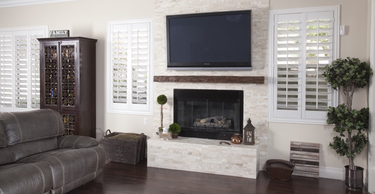 white shutters in Miami family room